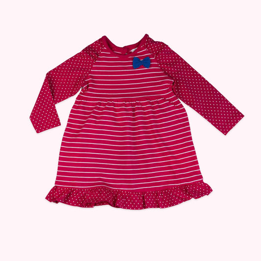 Red Striped Polka Dress